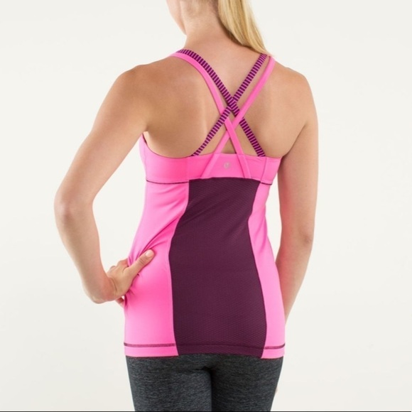 ❤️ Lululemon Energy Tank in Hyper Stripe Raspberry A3 - Picture 1 of 9
